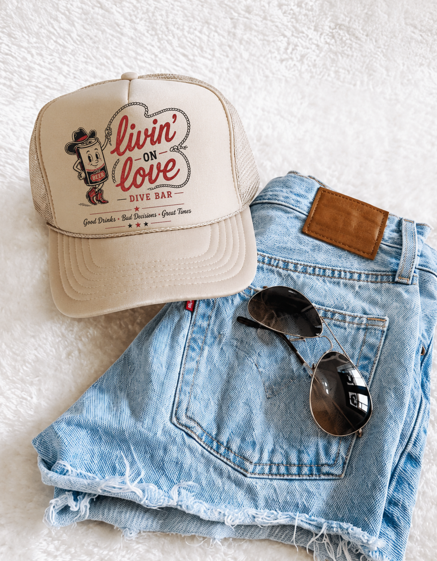 Livin’ on Love Dive Bar Trucker Hat
