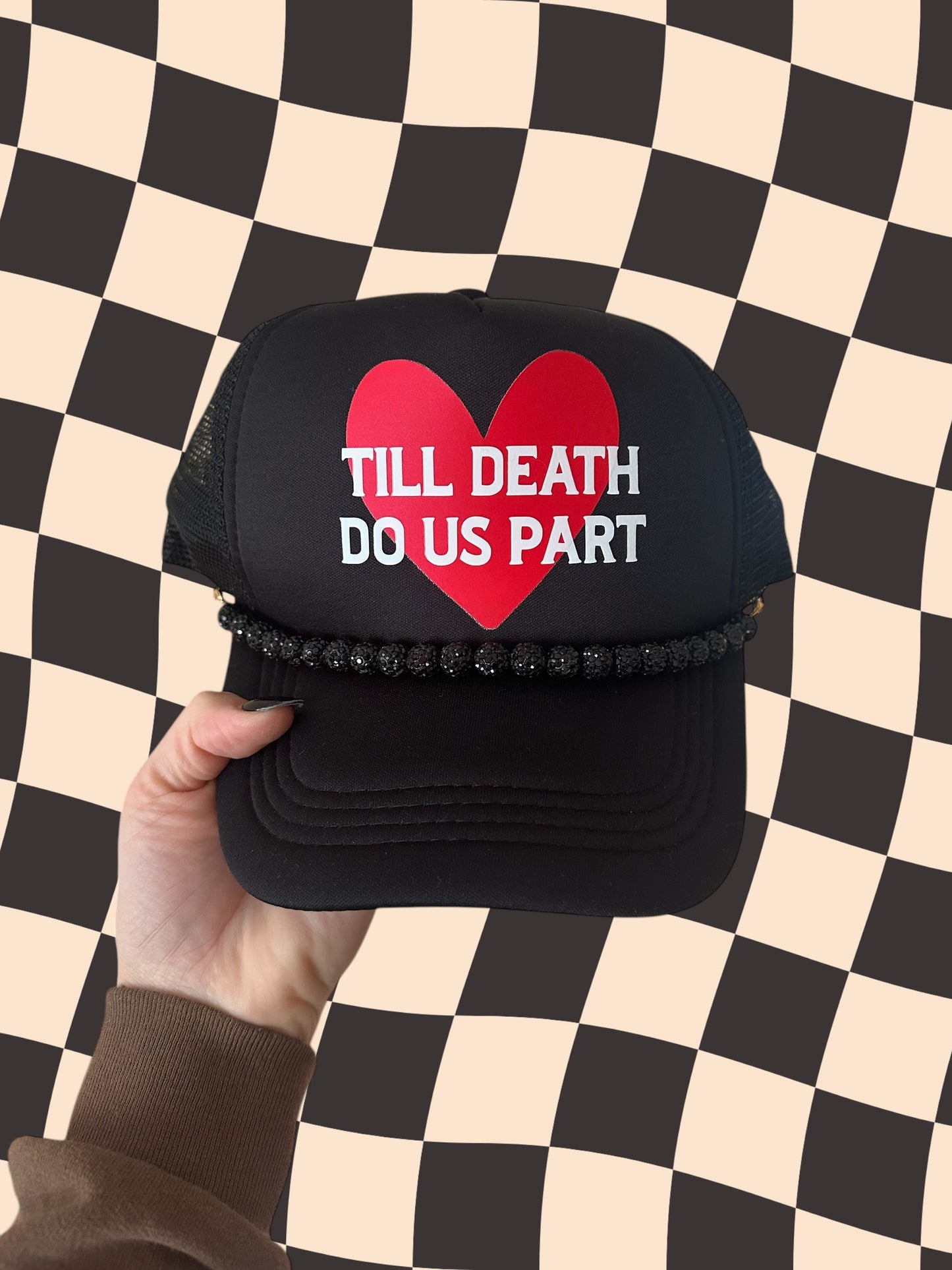 Till Death Do Us Part Trucker Hat. Newlywed. Engaged. Wedding Gift.
