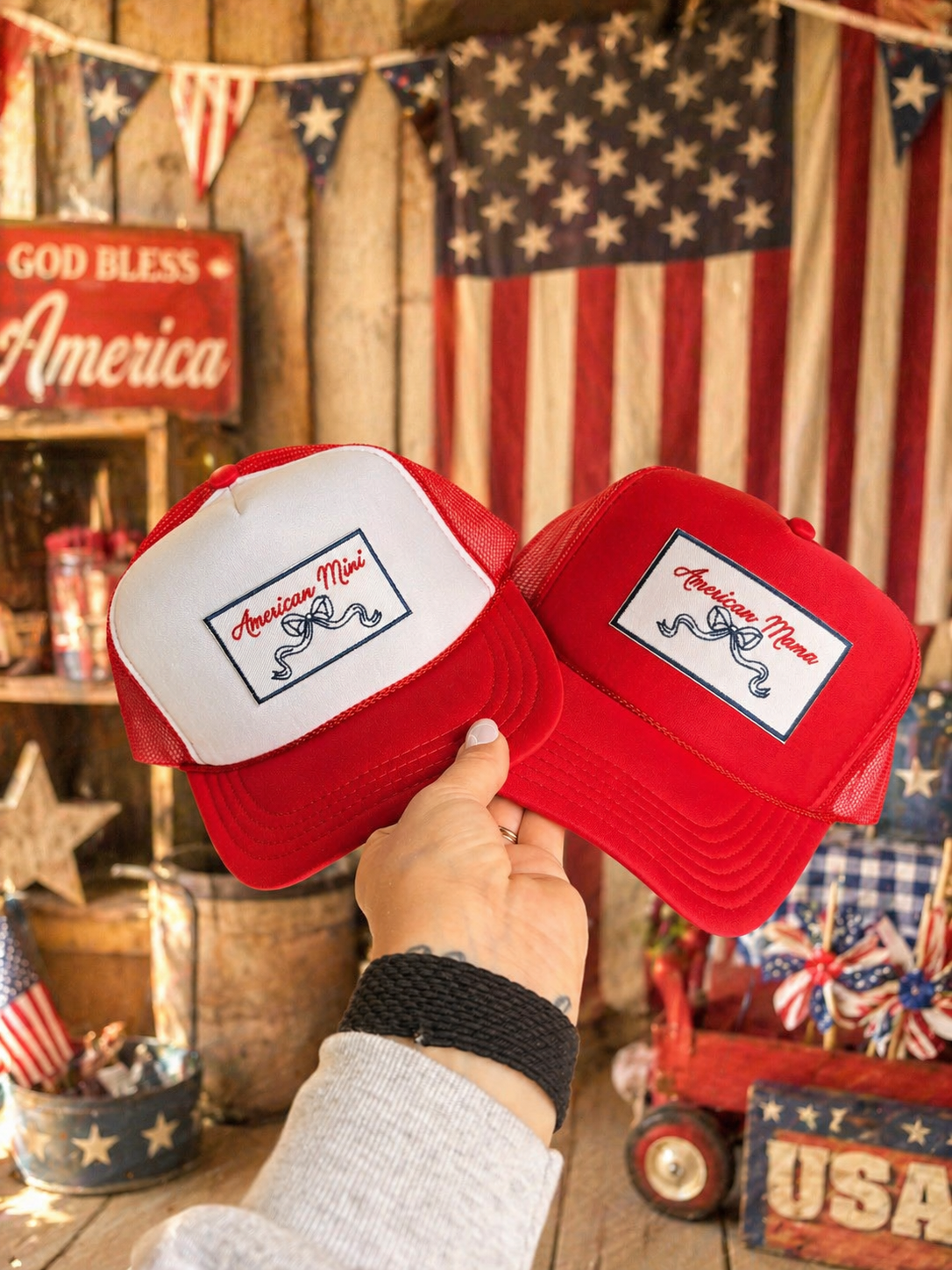 American Mini Kids Trucker Hat | Patriotic Mama + Mini Hat