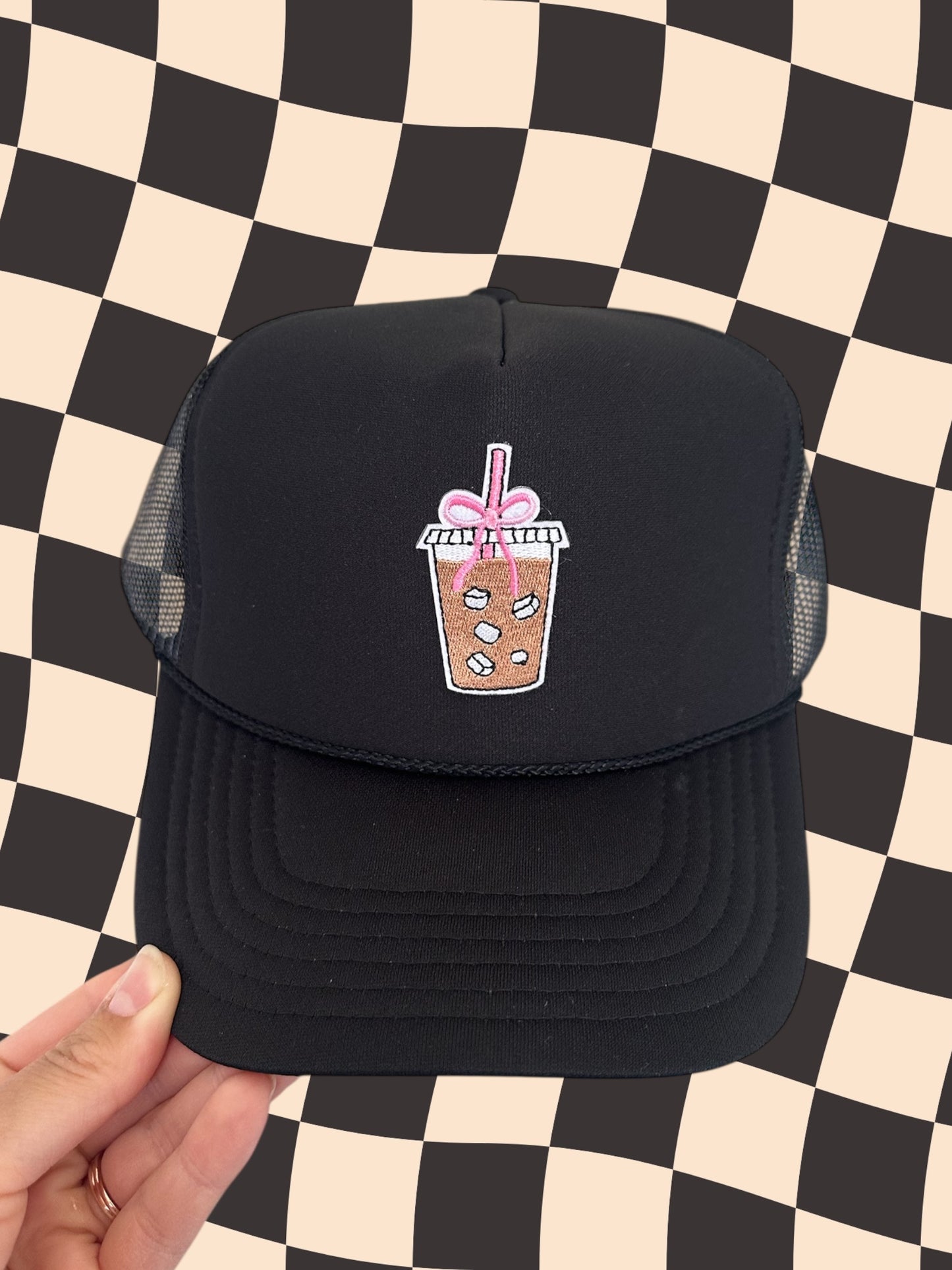 Iced Coffee Black Trucker Hat