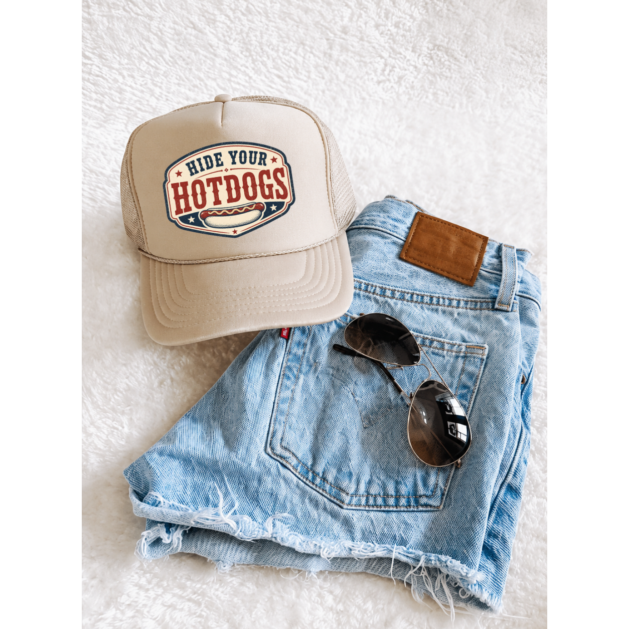 Hide Your Hotdogs Retro Trucker Hat