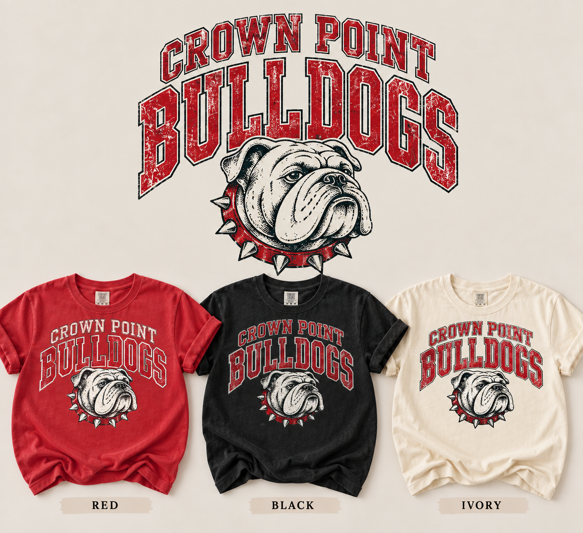 Crown Point Bulldogs Vintage Graphic Tee
