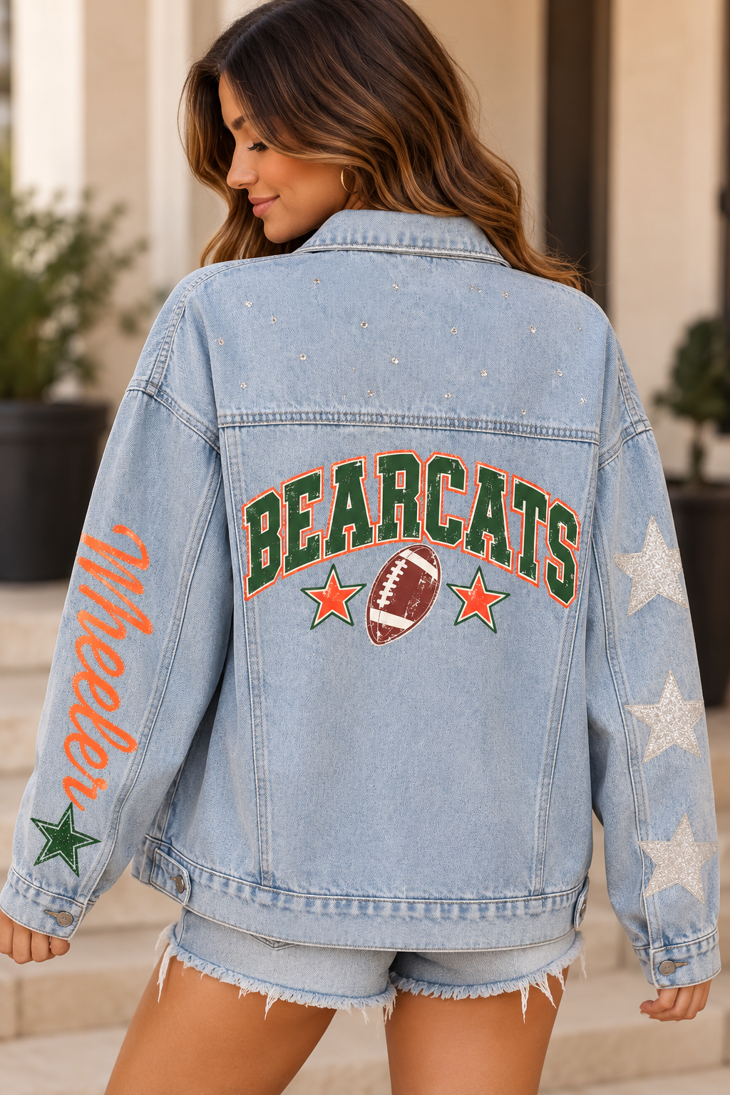 Wheeler Bearcats Custom Denim Jacket | Game Day Spiritwear | Iron+Indy