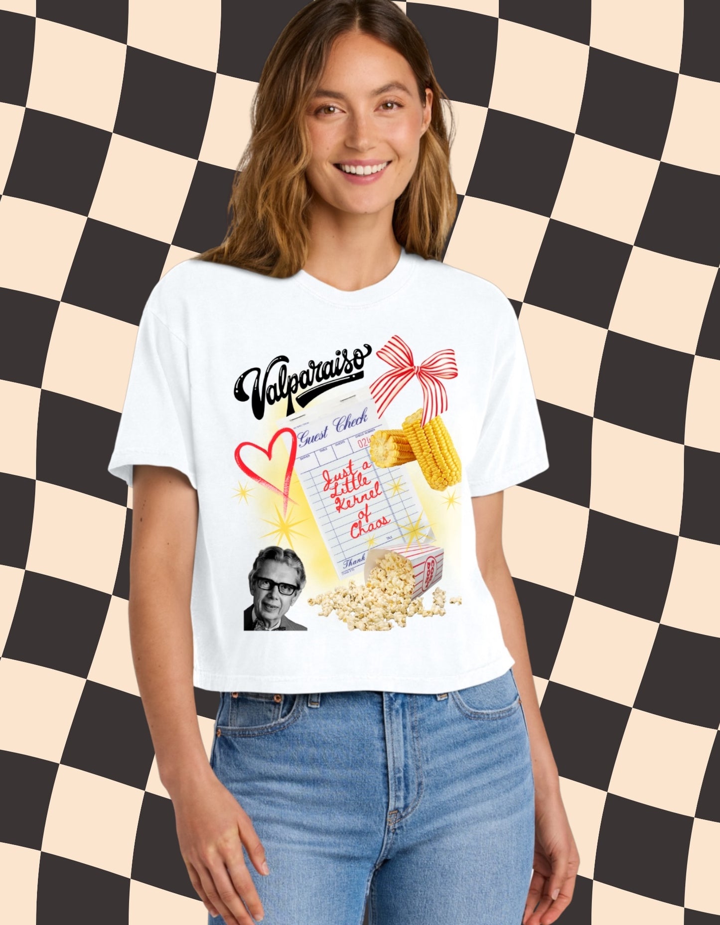 “Just a Kernel of Chaos” Valparaiso Popcorn Sweatshirt – Midwest Graphic Tee