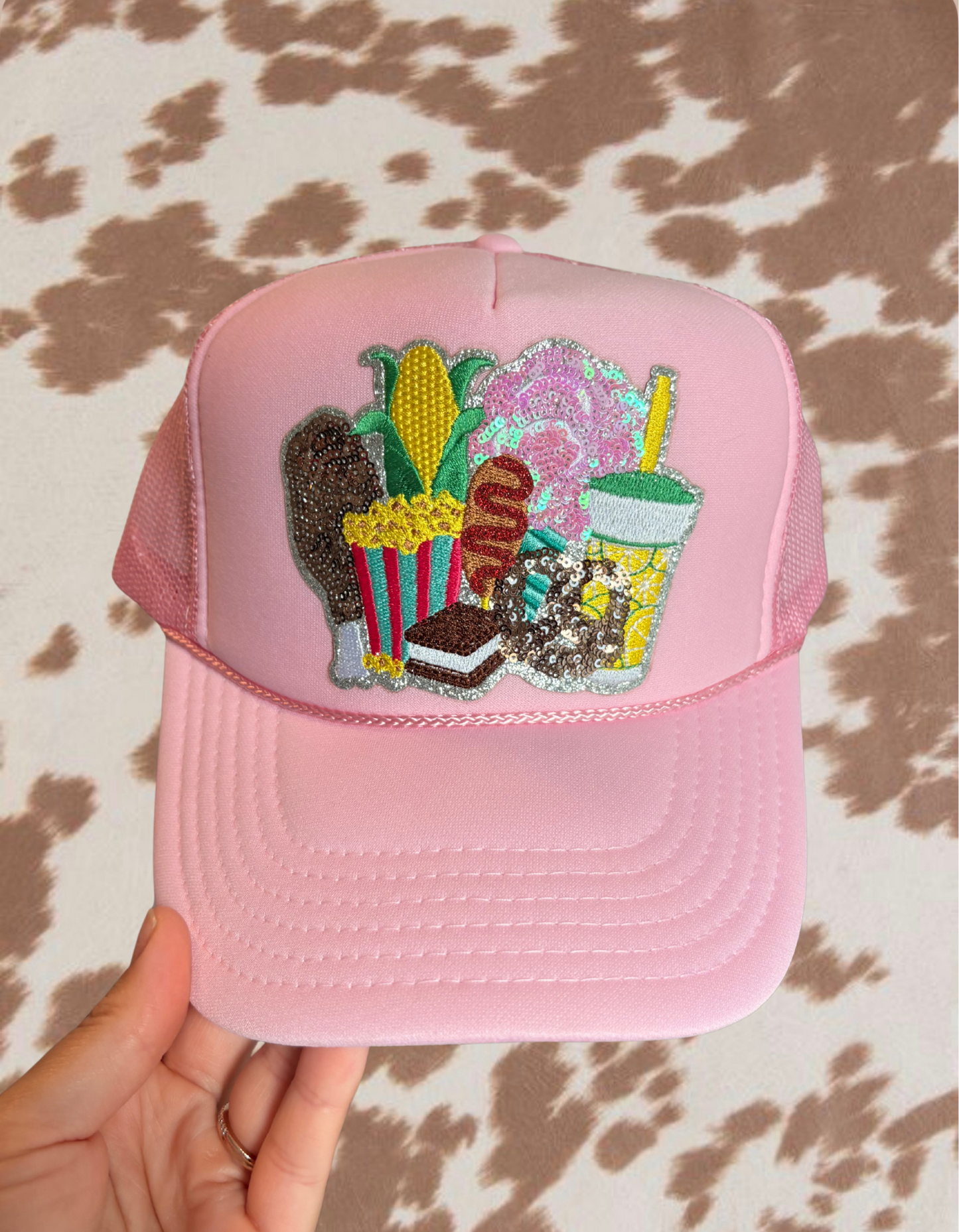 Fair Food Sequin Patch Trucker Hat