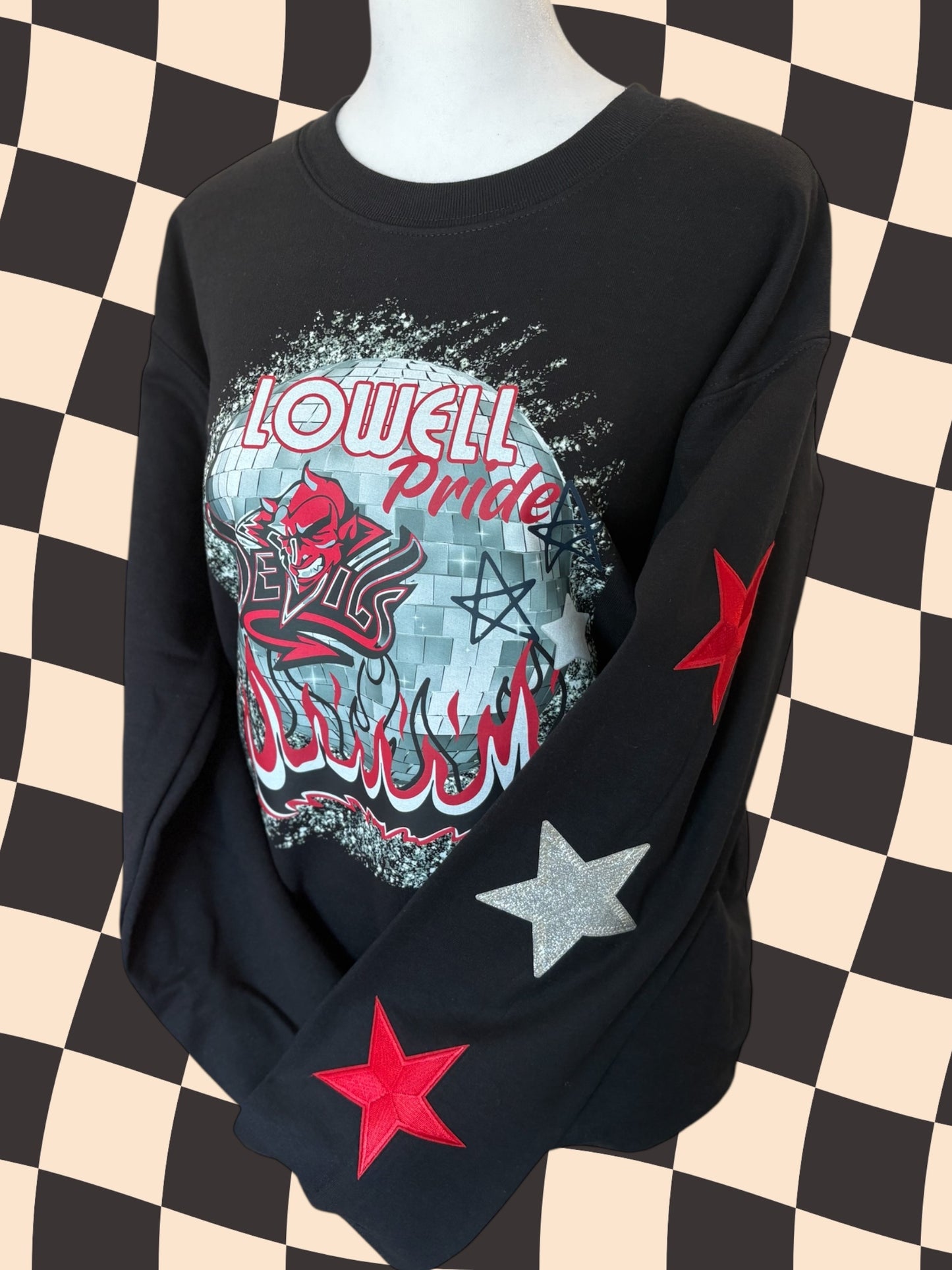 Lowell Red Devils Crewneck with Stars