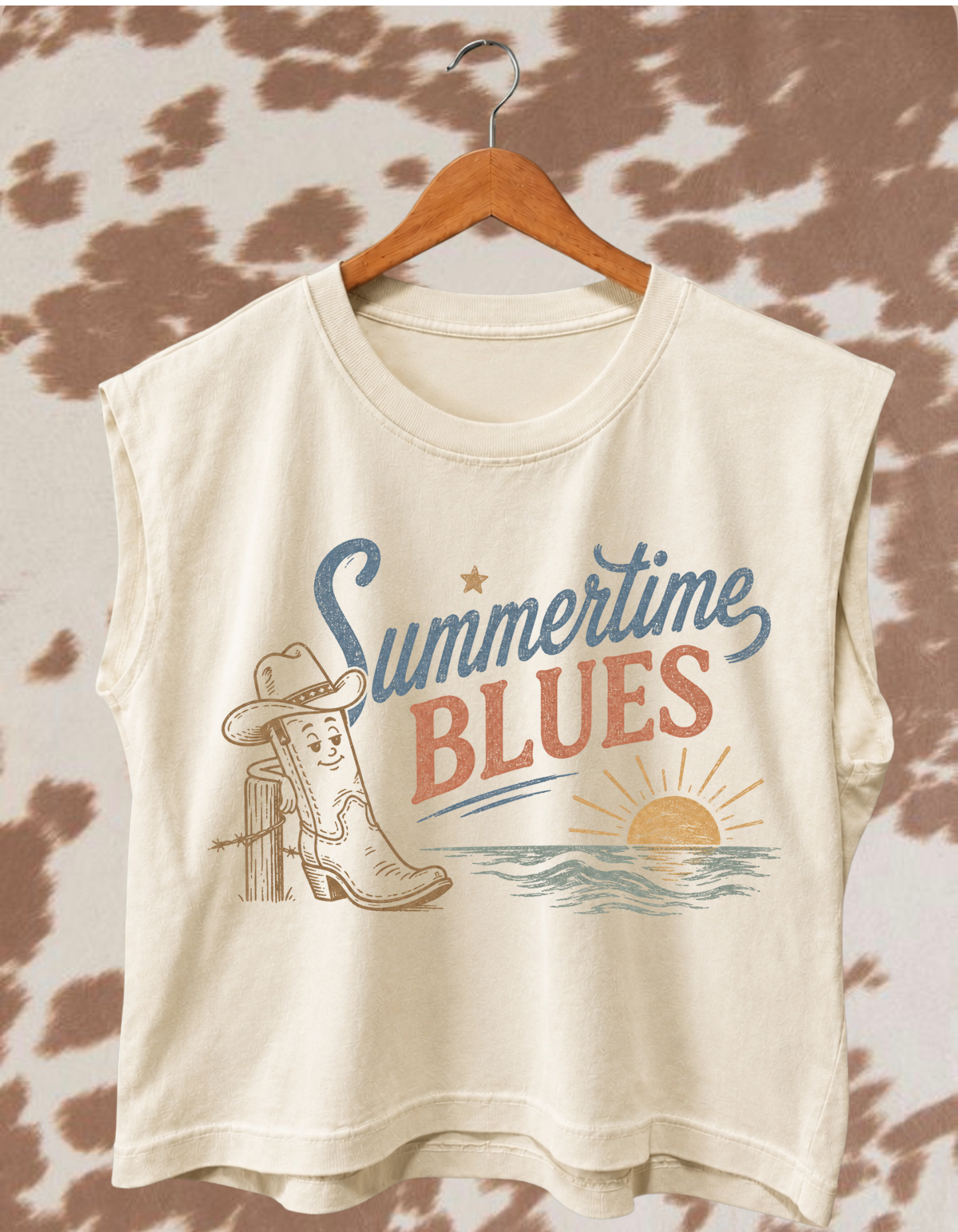 Summertime Blues Muscle Tee