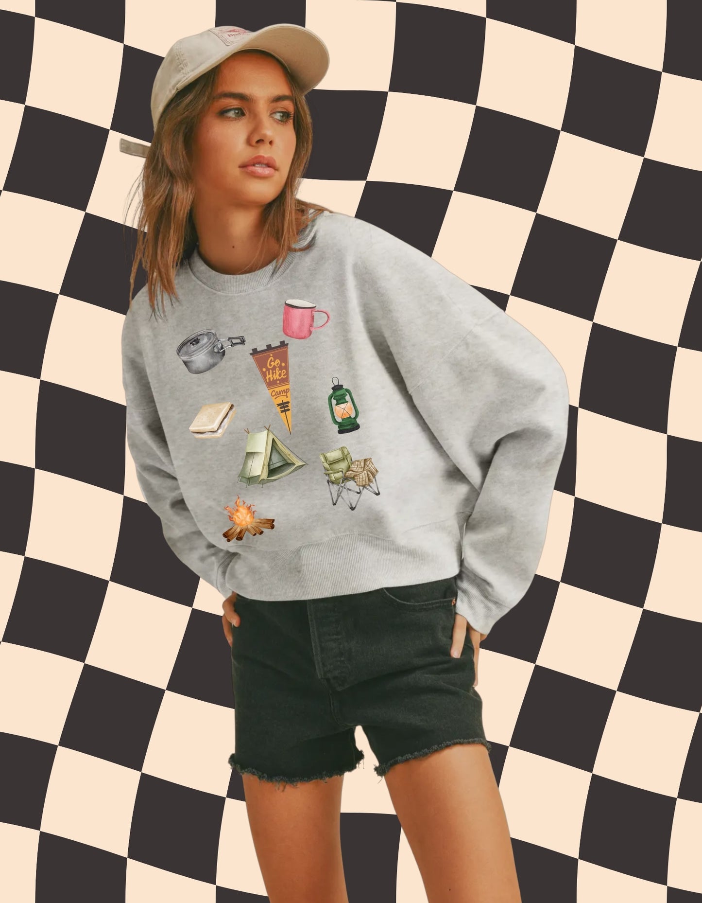 Cozy Camping Sweatshirt – Hiking, Adventure & Outdoors Graphic Crewneck