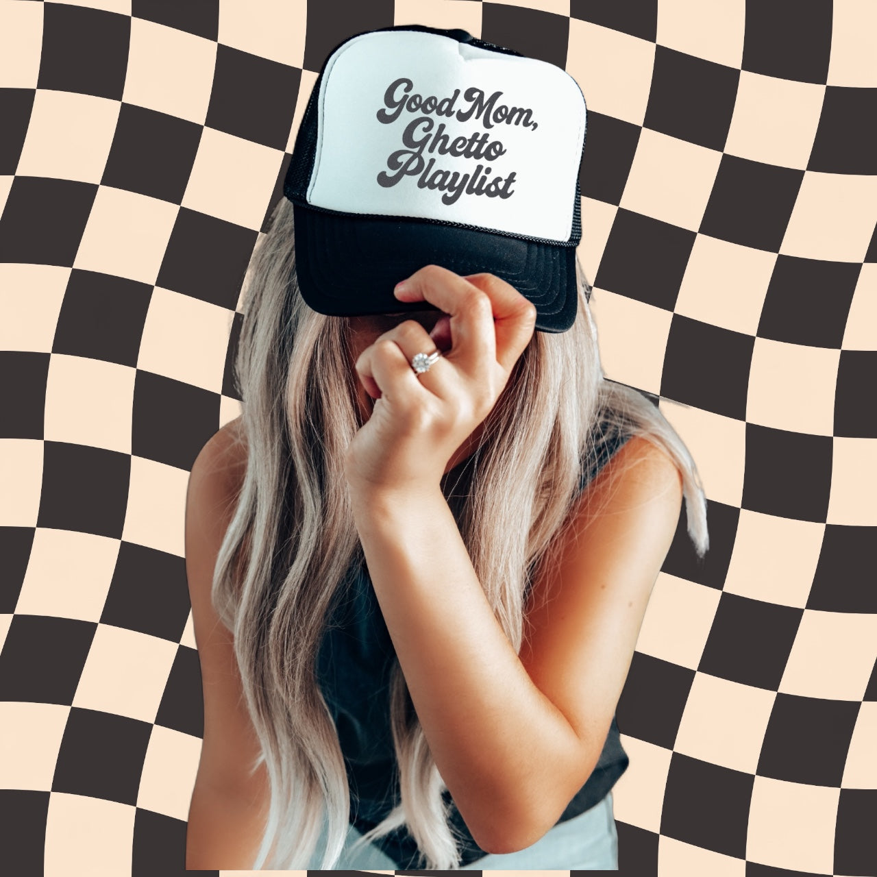 Good Mom Ghetto Playlist Trucker Hat – Funny Mom Life Retro Cap