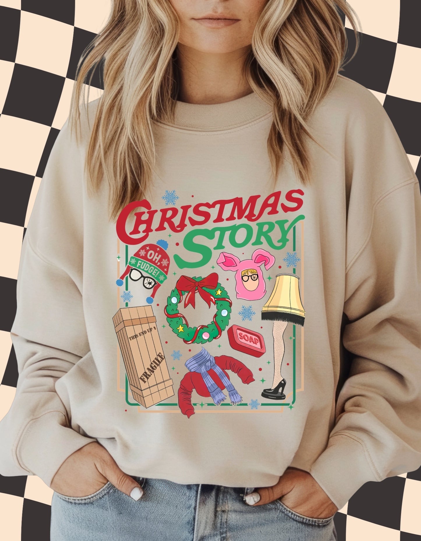 Christmas Story Retro Crewneck Sweatshirt