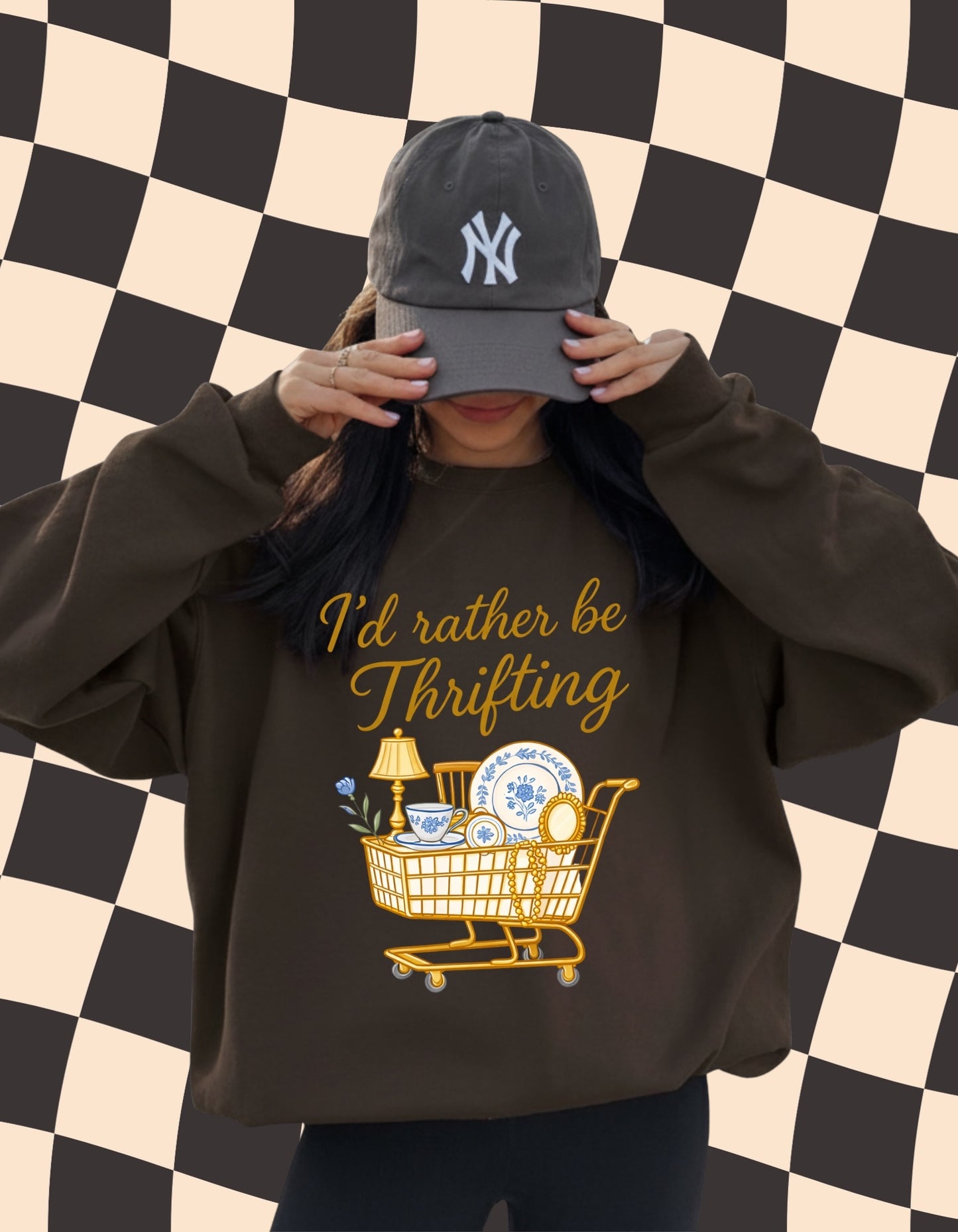 I’d Rather Be Thrifting Sweatshirt | Vintage Lover Crewneck | Cozy Thrifting Shirt | Secondhand Style Gift | Retro Shopping Graphic