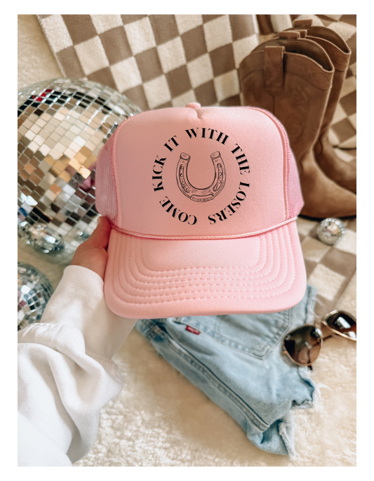 “Come Kick It With the Losers” Trucker Hat – Post Malone x Jelly Roll Lyric Hat