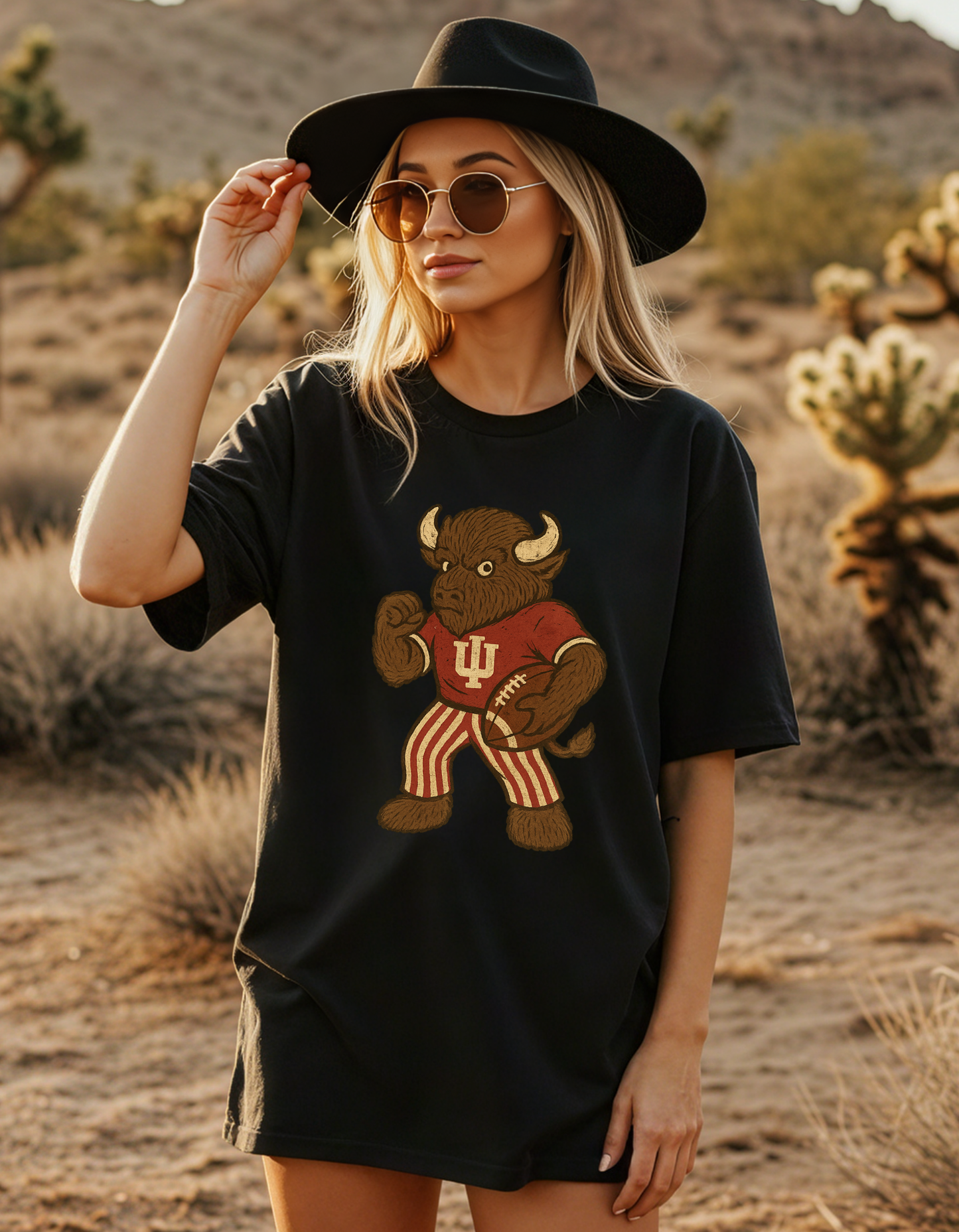 Vintage-Inspired Indiana Football Mascot Tee
