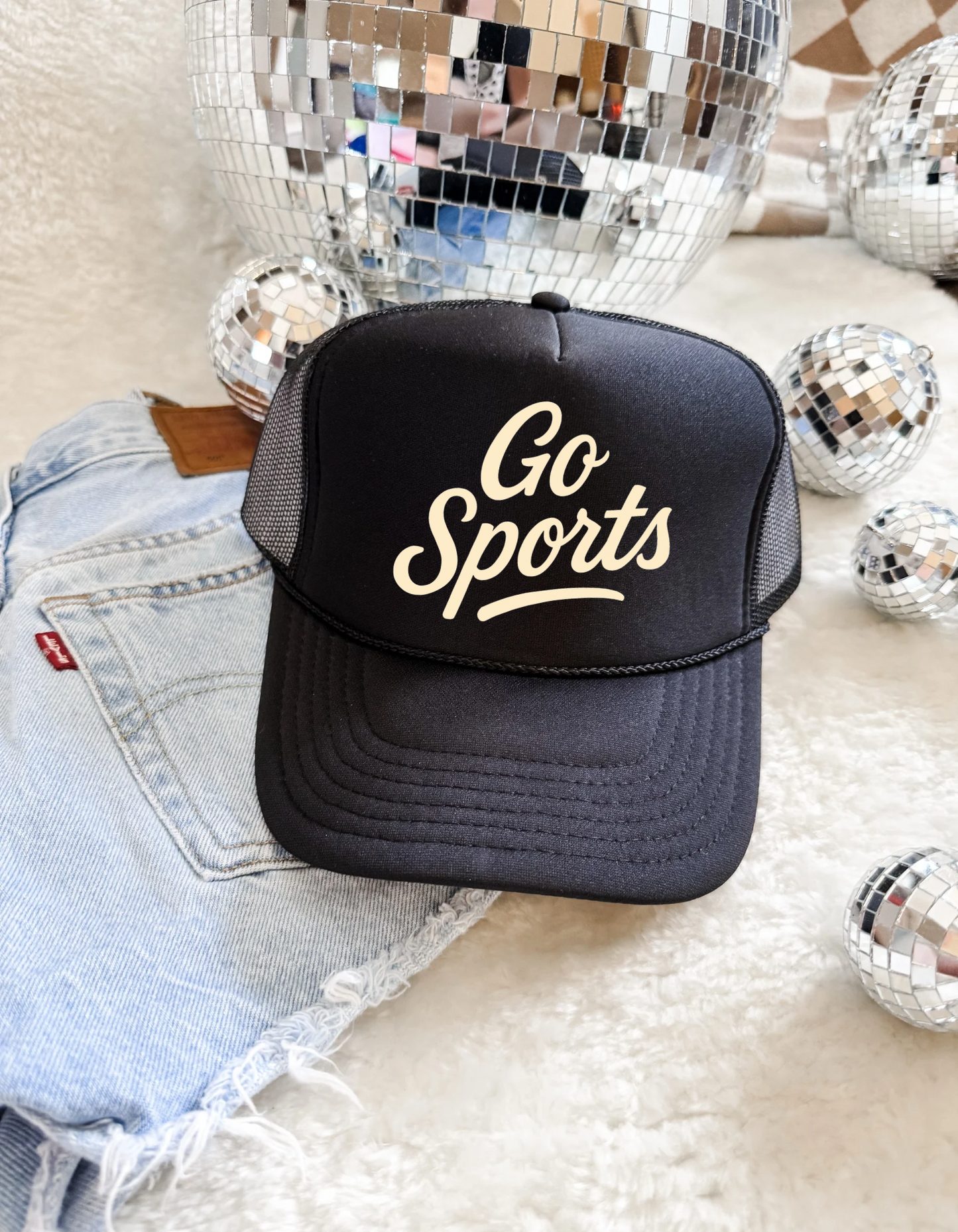Go Sports Trucker Hat – Retro Game Day Baseball Cap