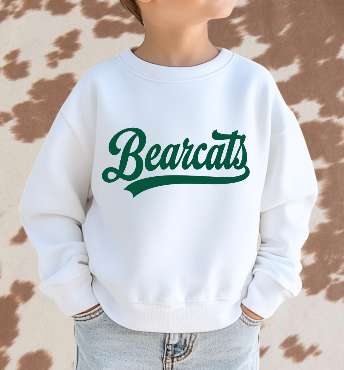 Bearcats Spiritwear Sweatshirt | Green Script School Spirit Crewneck