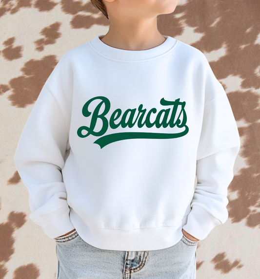 Bearcats Spiritwear Sweatshirt | Green Script School Spirit Crewneck