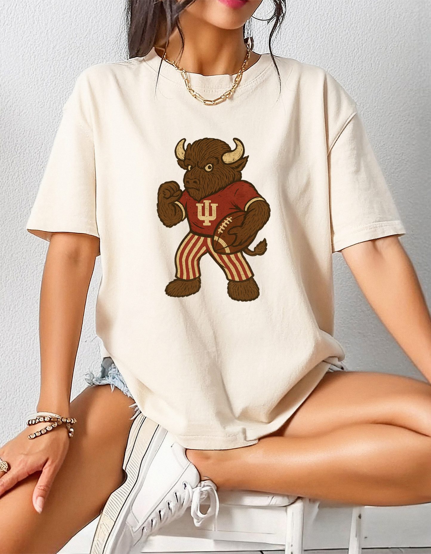 Vintage-Inspired Indiana Football Mascot Tee