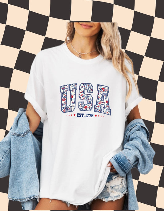 Floral USA Shirt