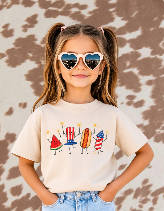 Kids Retro 4th of July Graphic Tee | Patriotic Summer Shirt