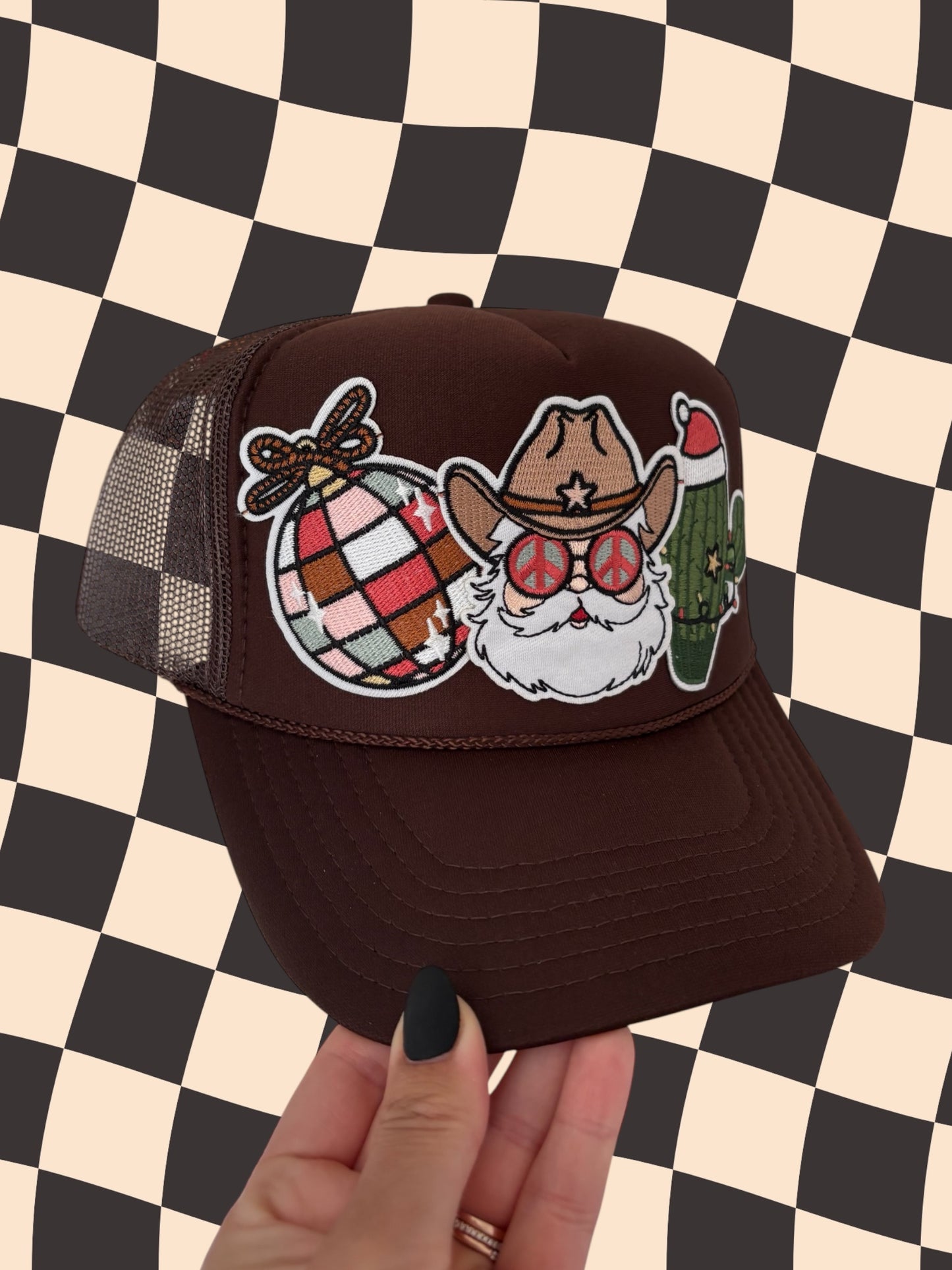 Cowboy Santa Western Christmas Trucker Hat