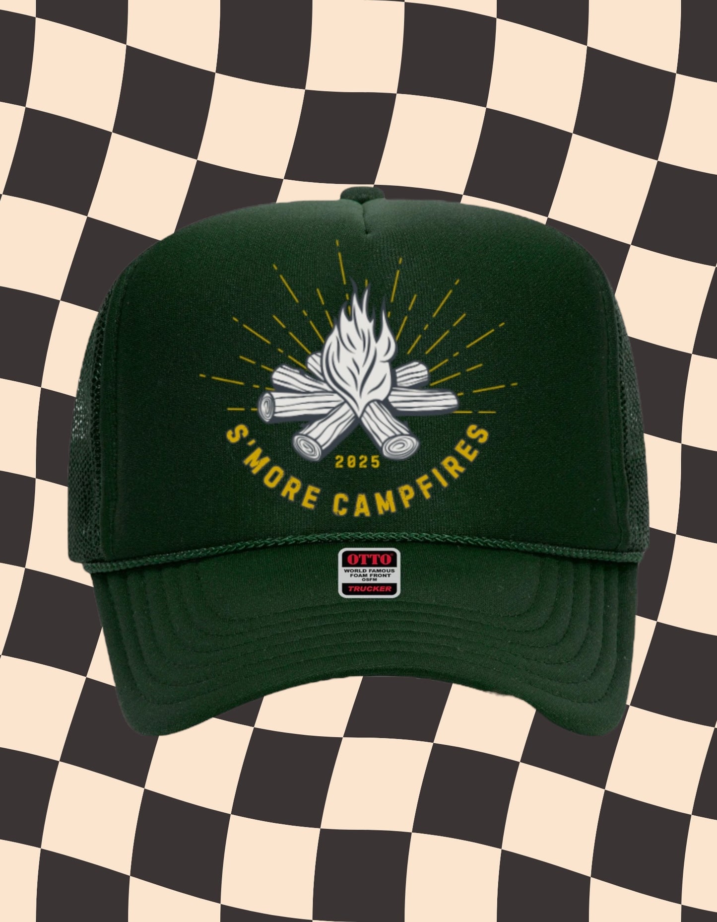 S’more Campfires Trucker Hat | Retro Campfire Mesh Cap 2025
