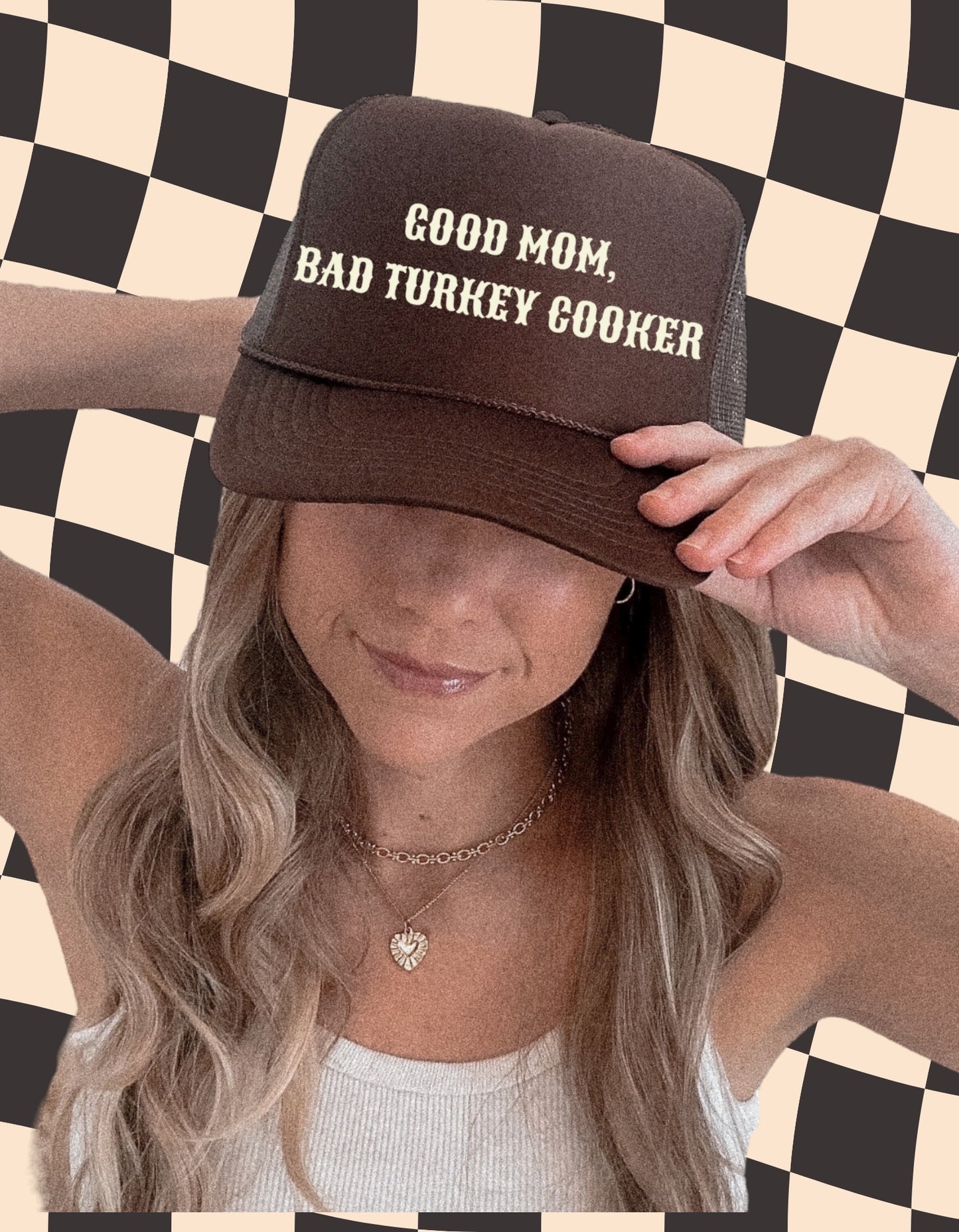 Good Mom, Bad Turkey Cooker Trucker Hat | Funny Thanksgiving Hat for Moms| Otto Hat