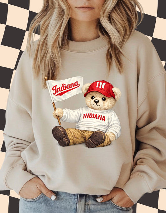 Indiana Teddy Bear Crewneck Sweatshirt