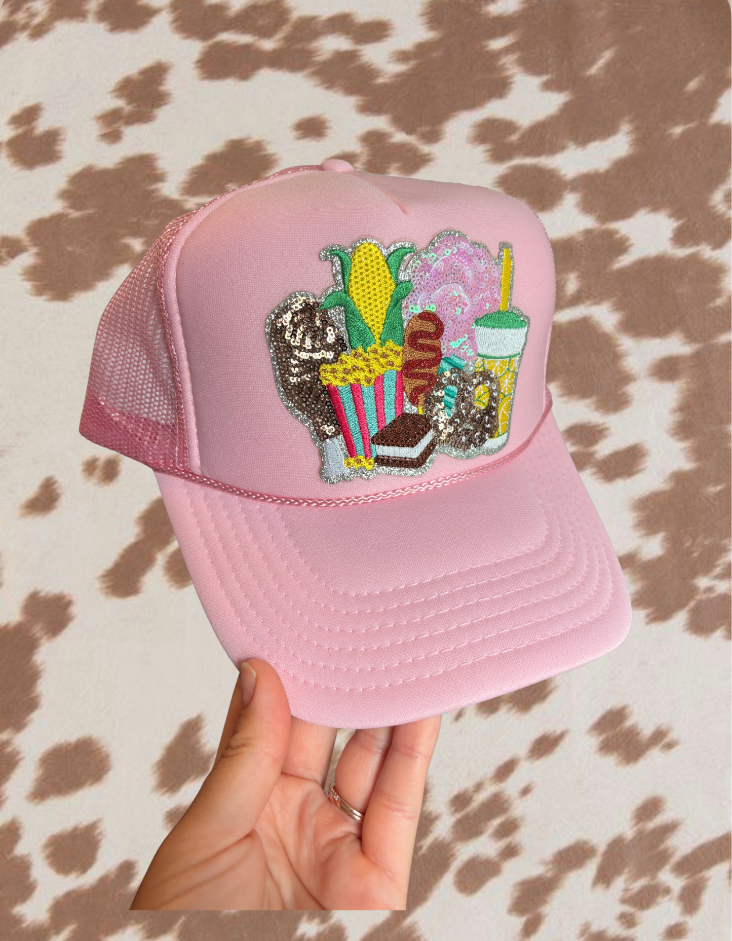 Fair Food Sequin Patch Trucker Hat