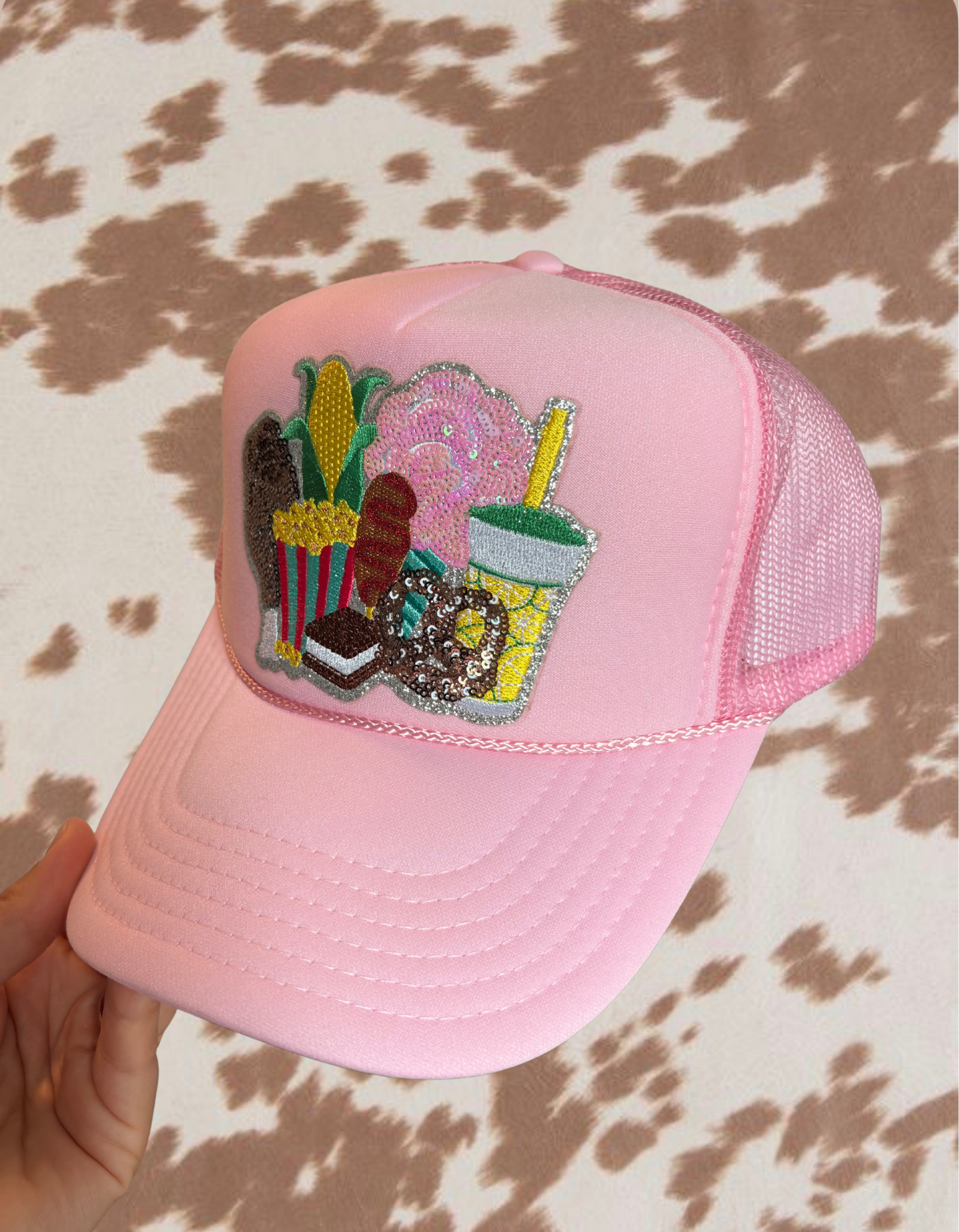 Fair Food Sequin Patch Trucker Hat