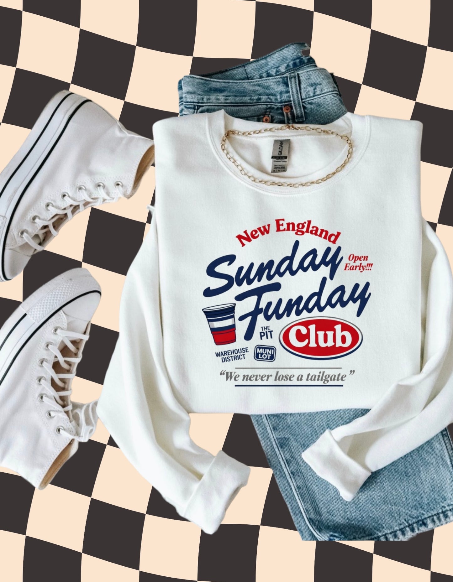 Sunday Funday Club Sweatshirt-New England Patriots