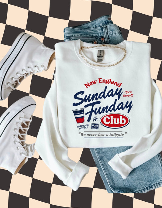 Sunday Funday Club Sweatshirt-New England Patriots