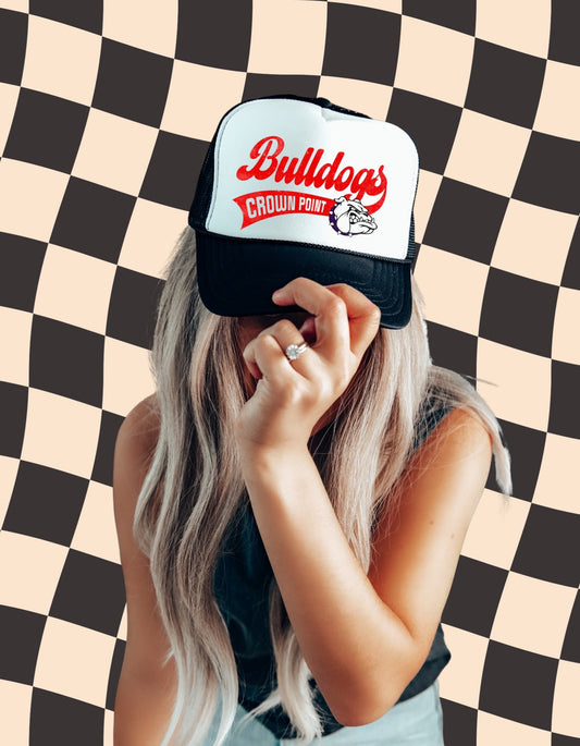 Crown Point Bulldogs Trucker Hat – Retro Mesh Cap