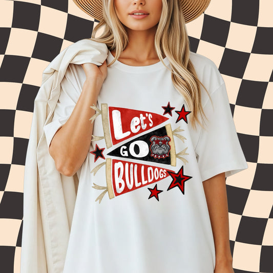 Let’s Go Bulldogs T-Shirt | Retro Game Day Spirit Tee | Bulldog Mascot Shirt