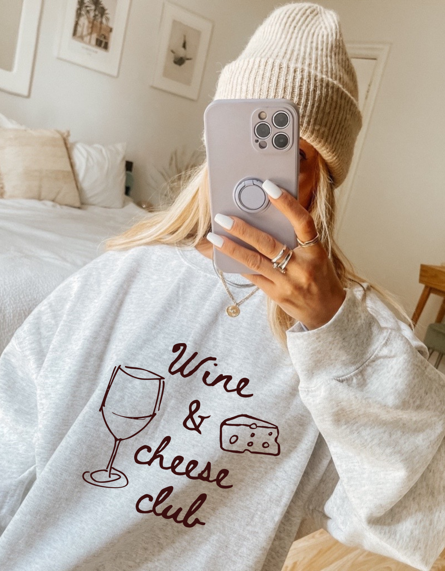 Wine & Cheese Club Crewneck Sweatshirt