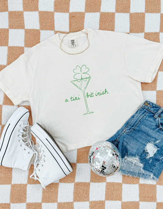 A Tini Bit Irish Tee ☘️ Funny St. Patrick’s Day Martini Shirt