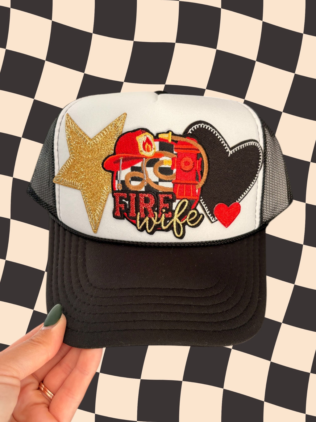 Fire Wife Trucker Hat – Custom Embroidered Hat for Firefighter Wives