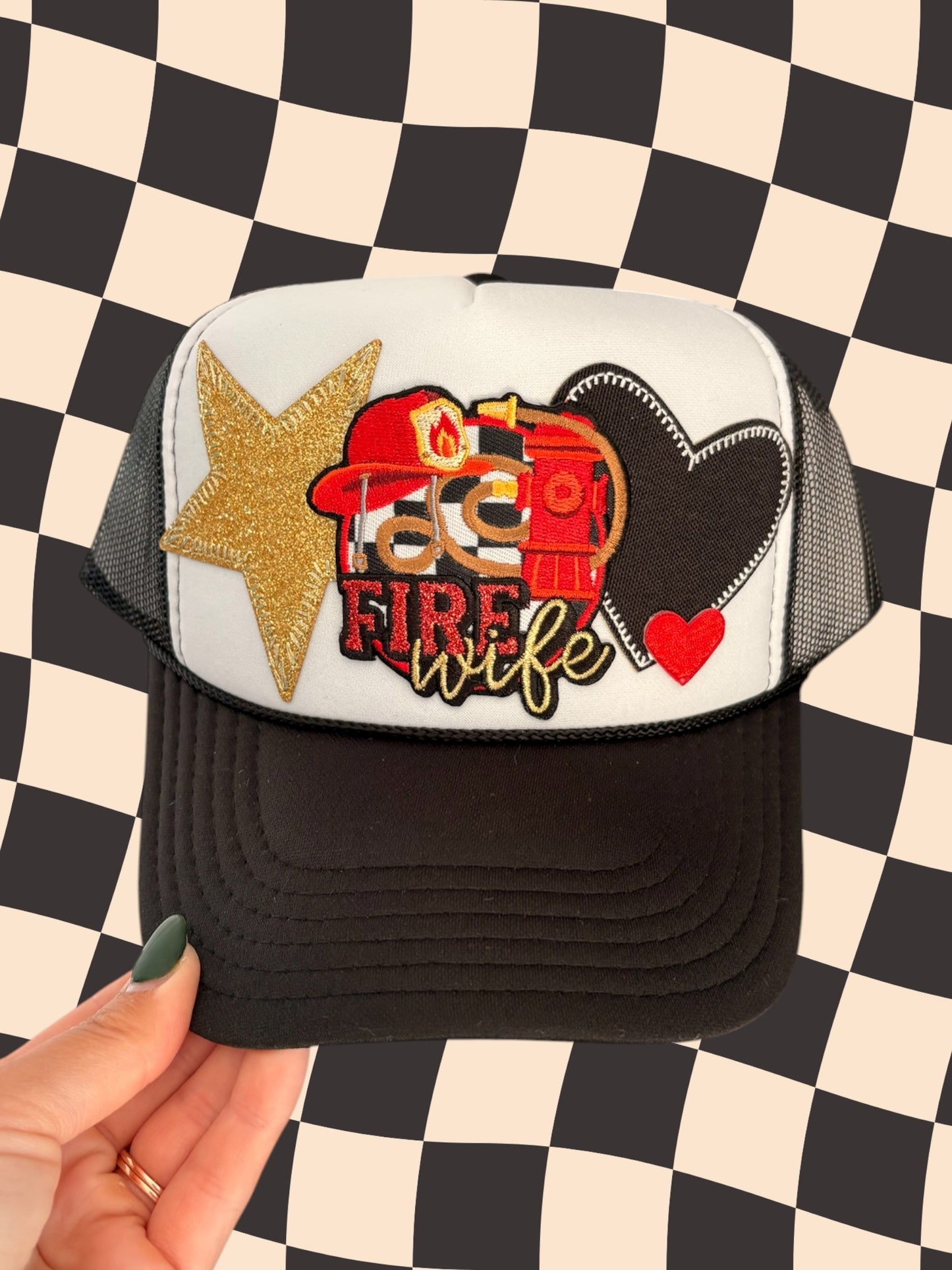 Fire Wife Trucker Hat – Custom Embroidered Hat for Firefighter Wives