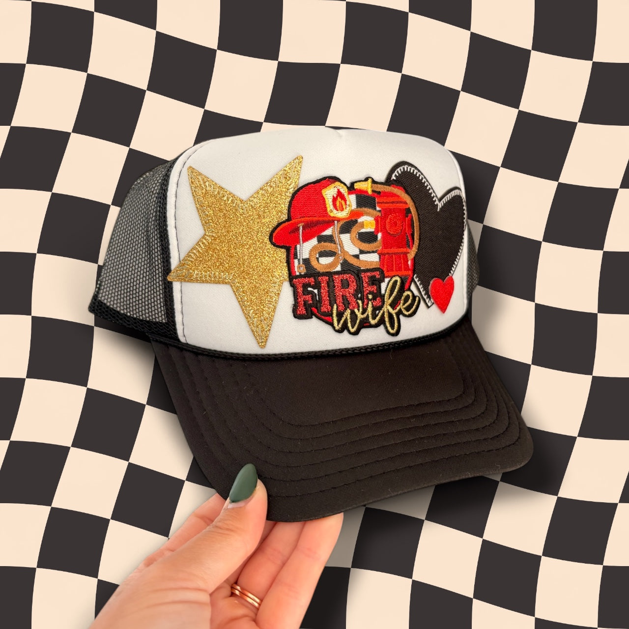 Fire Wife Trucker Hat – Custom Embroidered Hat for Firefighter Wives