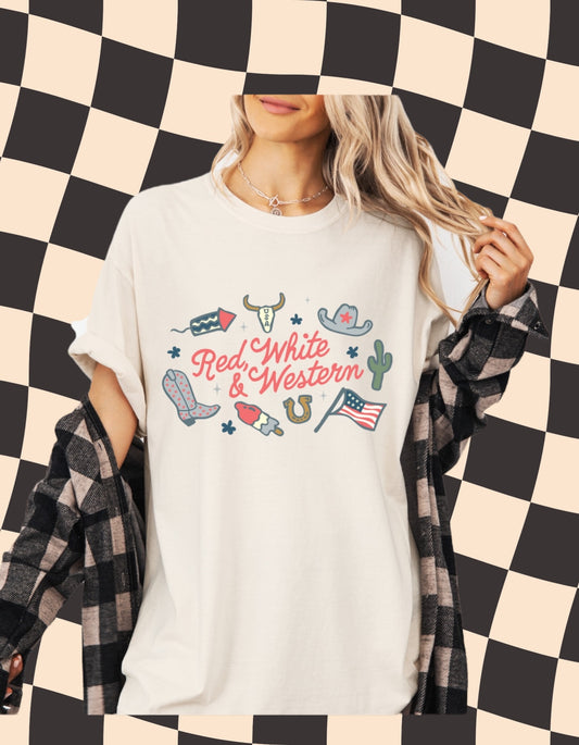 Red, White and Western Shirt