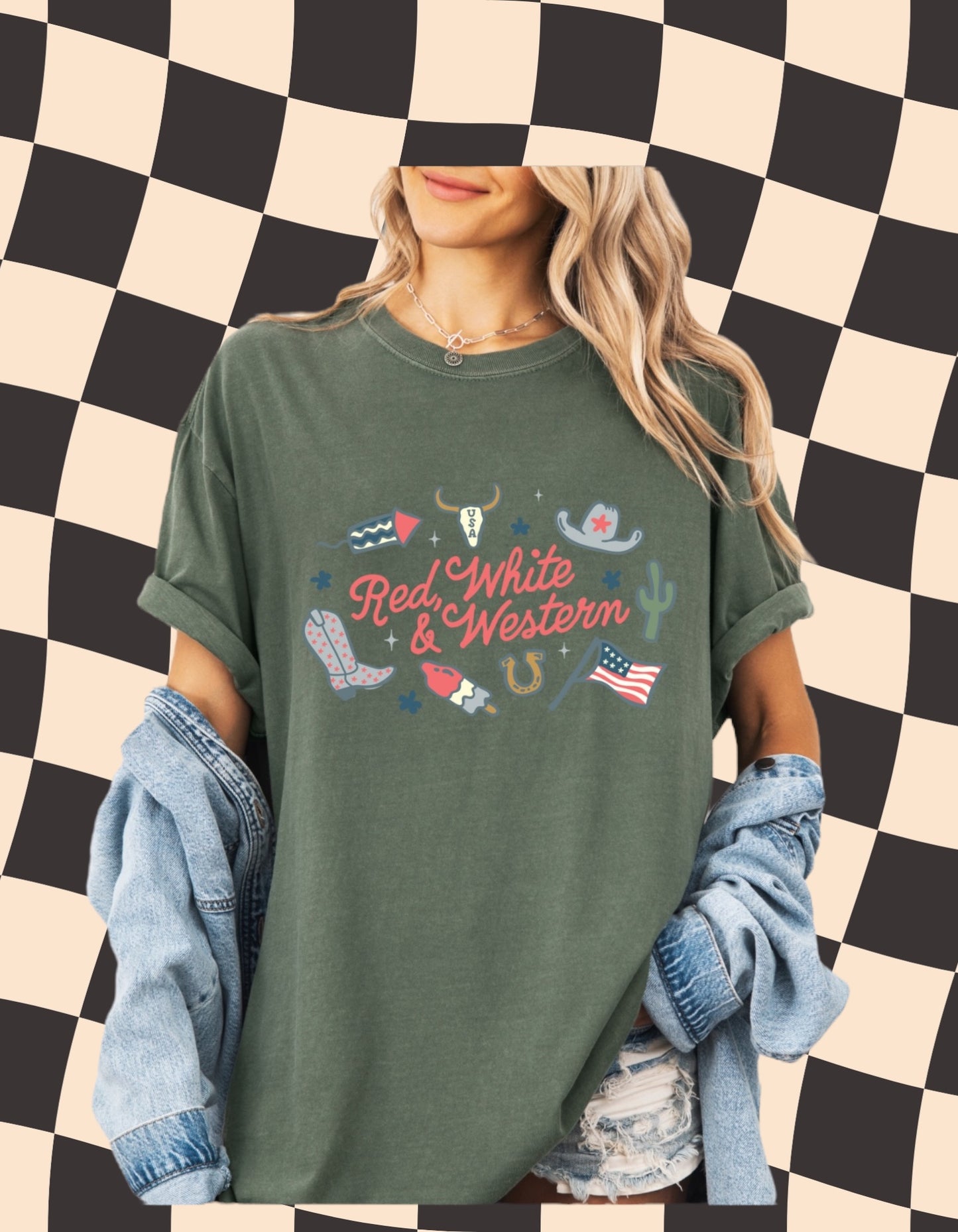 Red, White and Western Shirt