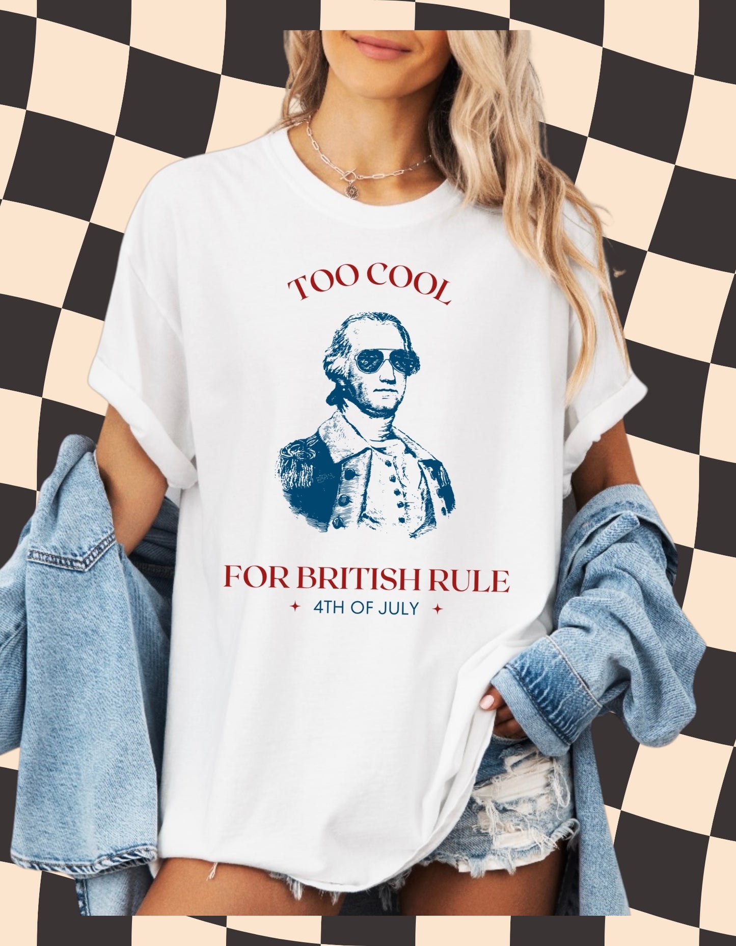 Too Cool for British Rule Crop Tank – Funny 4th of July Shirt for Women