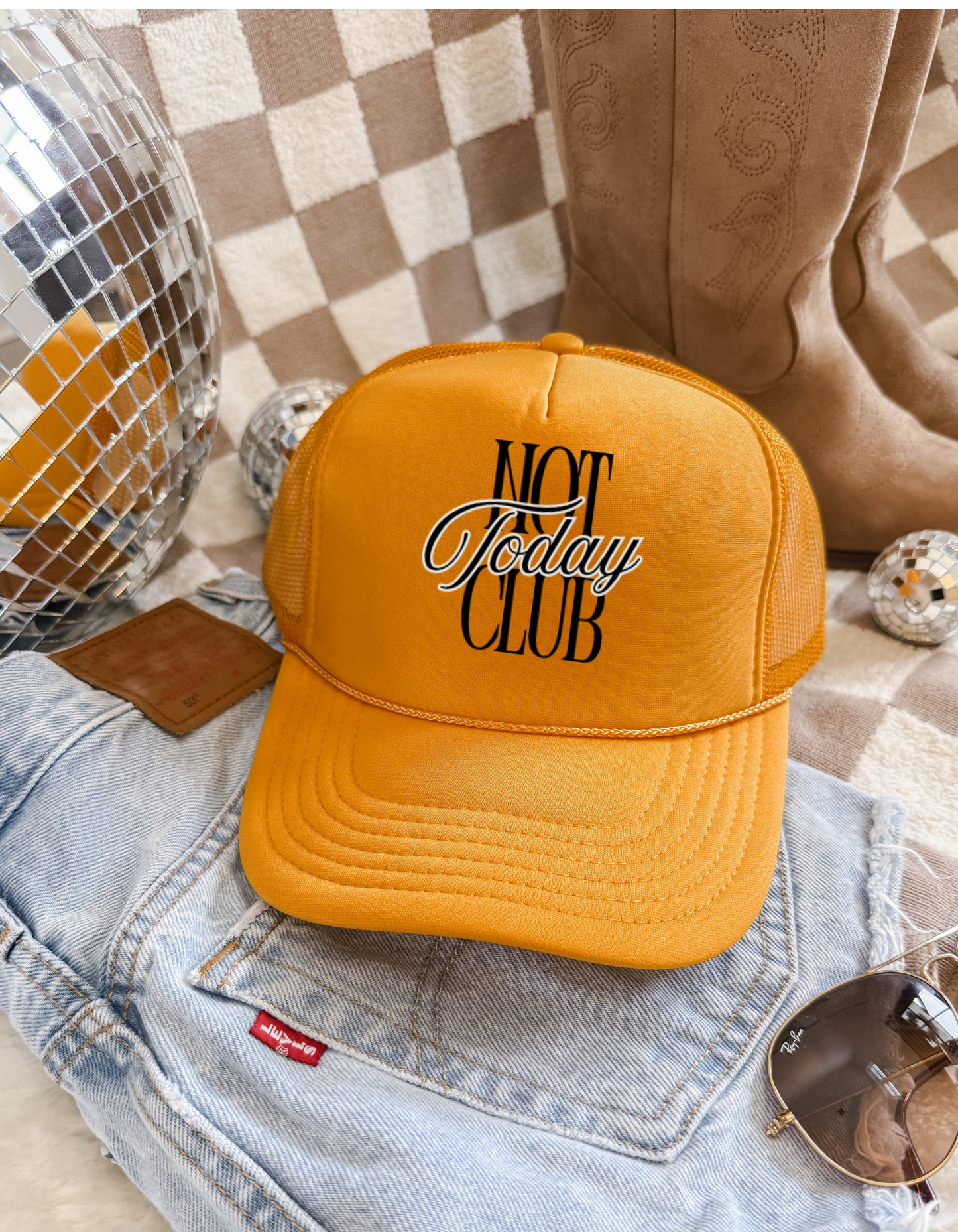 Not Today Club Trucker Hat – Retro Mesh Cap