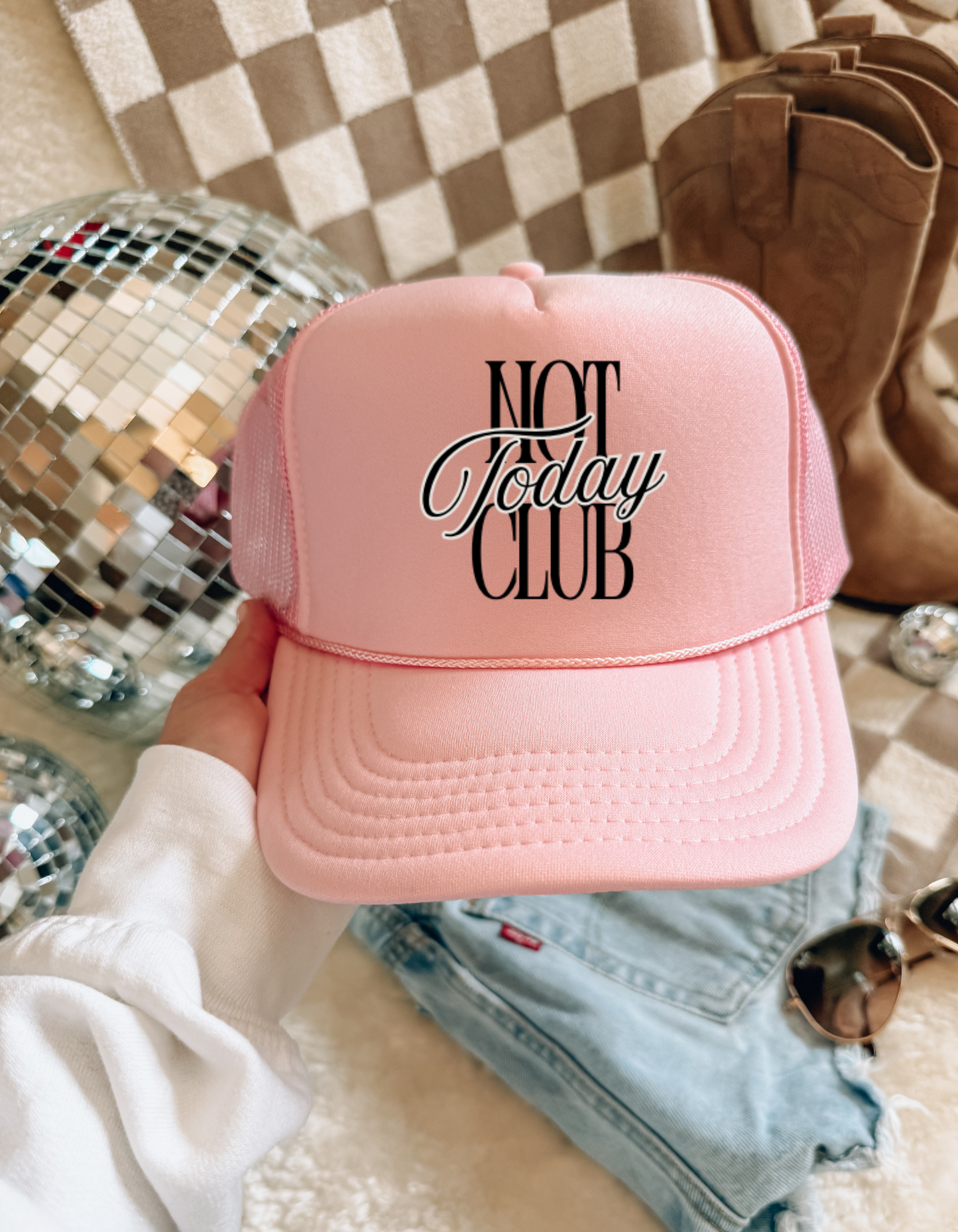 Not Today Club Trucker Hat – Retro Mesh Cap