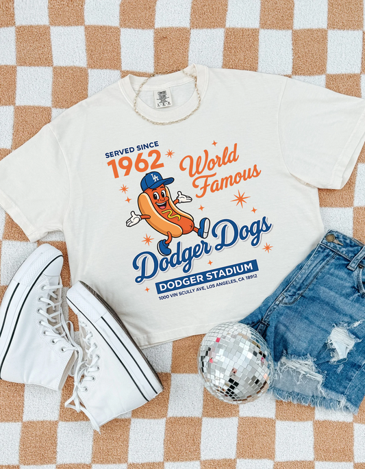 Retro Ballpark Hot Dog Tee-Dodgers