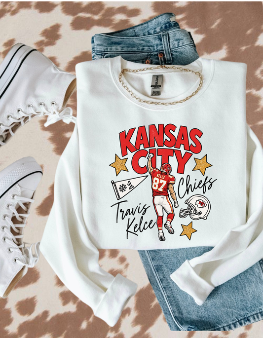 Vintage Kansas City Football #87 Graphic Sweatshirt