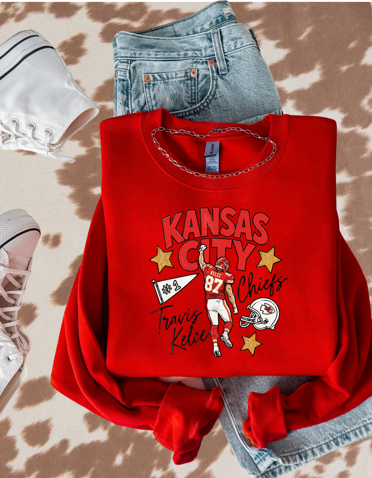 Vintage Kansas City Football #87 Graphic Sweatshirt