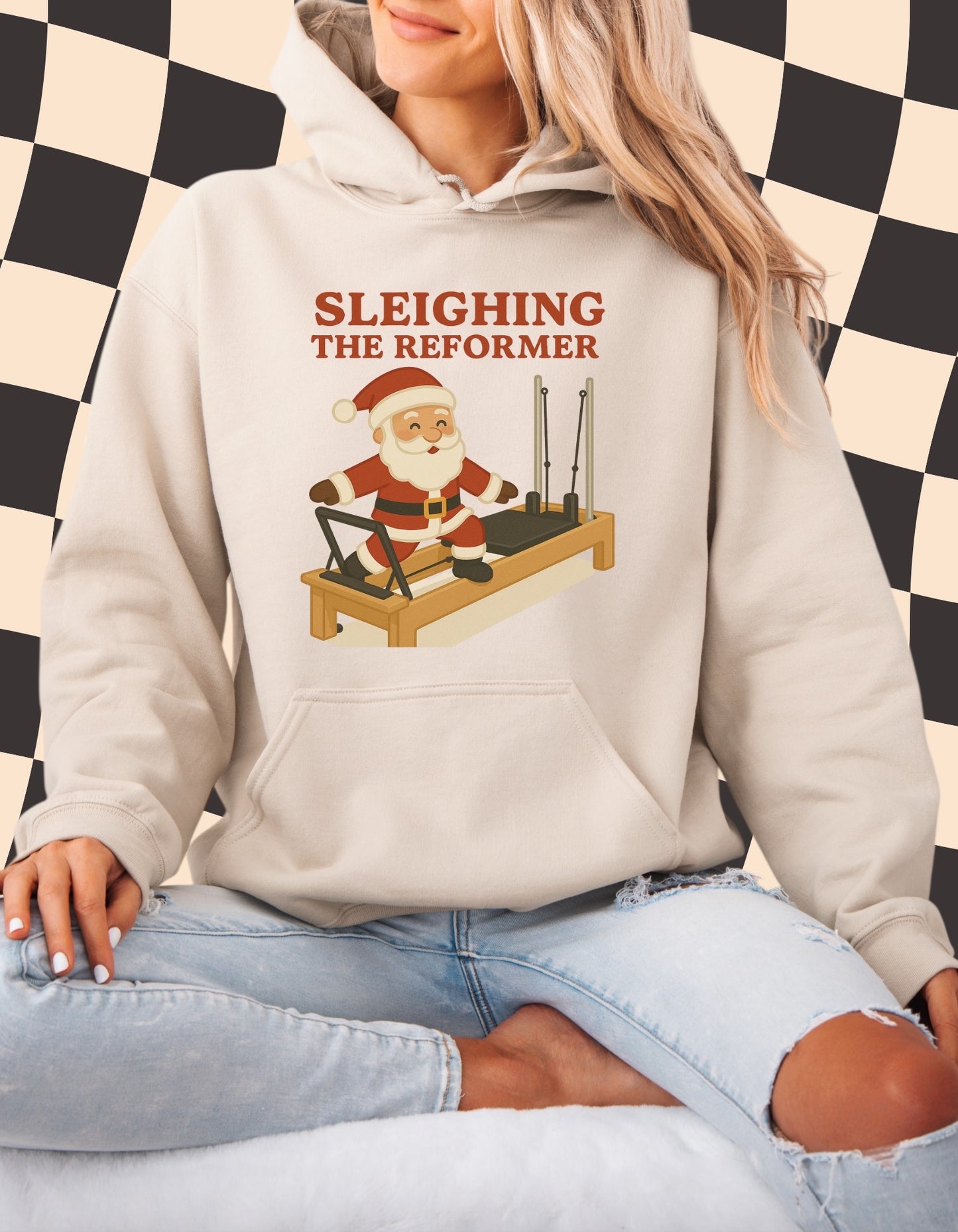 Sleighing the Reformer Hoodie 🎅 | Funny Pilates Christmas Sweatshirt