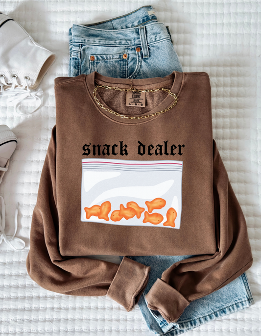Snack Dealer Sweatshirt – Funny Mom Life Crewneck | Comfort Colors | Teacher Gift