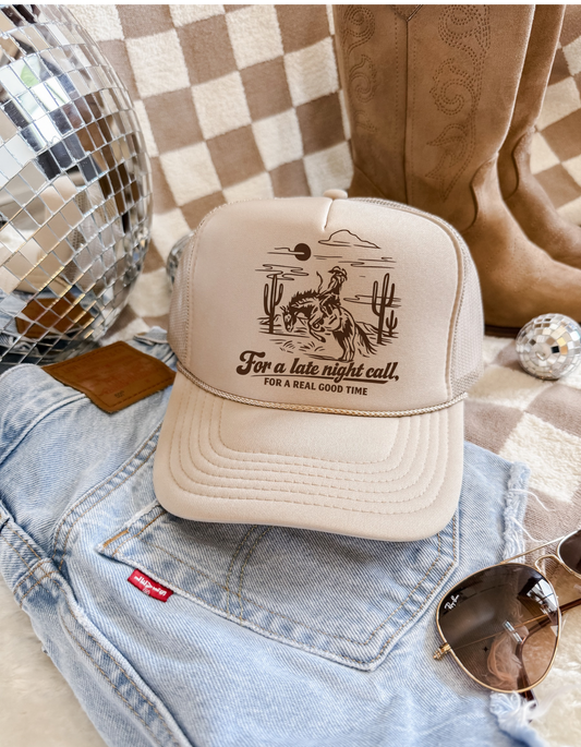 For a Late Night Call Trucker Hat-Kacey Musgraves
