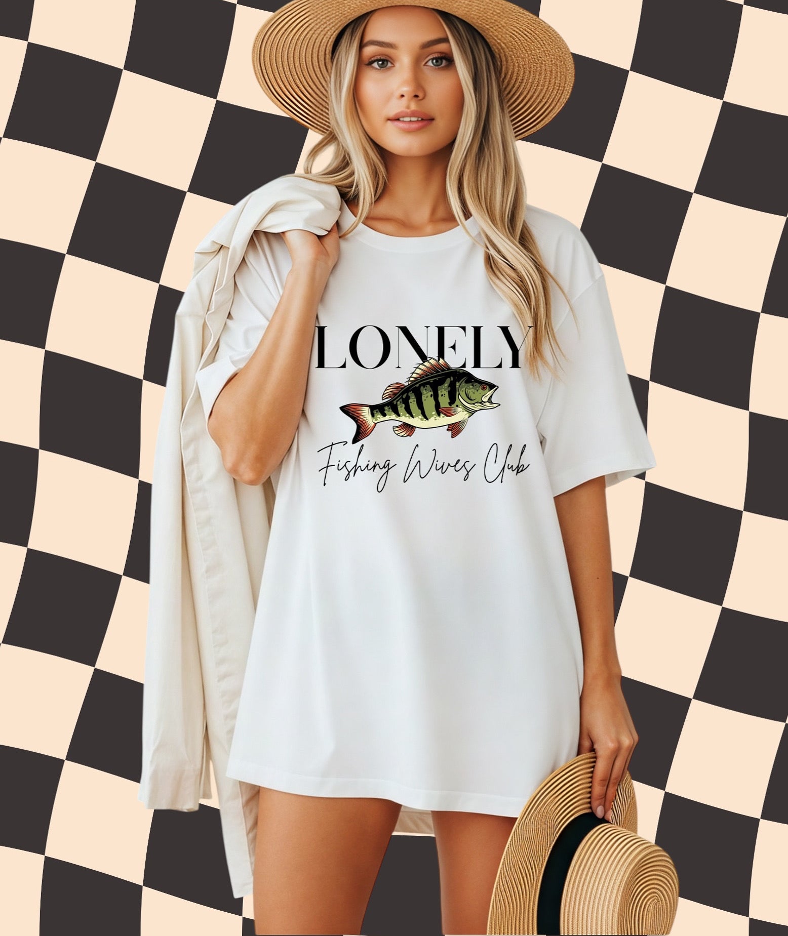Lonely Fishing Wives Club Tee – Oversized Graphic T-Shirt